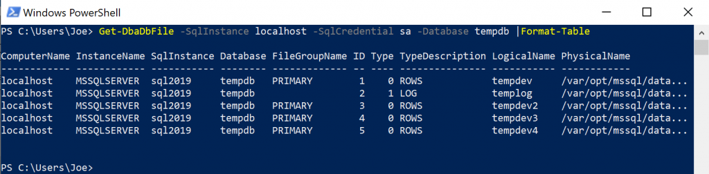 SQL Server tempdb settings from powershell with dbatools