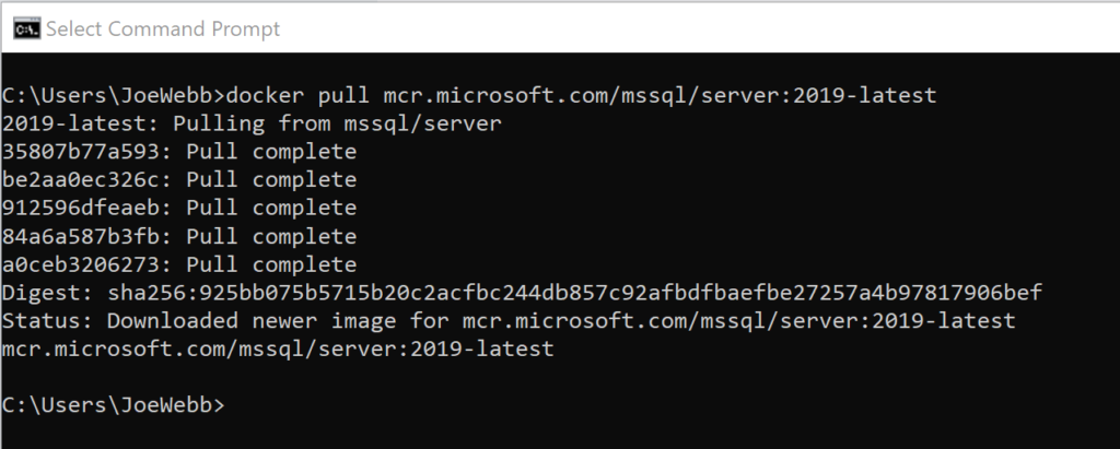 Pull SQL Server Docker Image